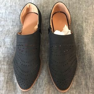 New black cut out ankle boots